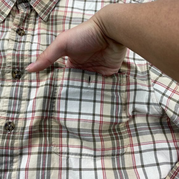 Boston Traders Shirt Men Extra Large XL Brown Red Plaid Button Up Casual Flannel - Picture 4 of 10